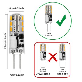 SCHERARX 10 Pcs G4 LED Bulbs, Warm White Light 3000K Landscape Bulbs JC Bi-Pin Base 1.5W AC/DC 12V, 10W-20W T3 Halogen Replacement Bulbs, Non-Dimmable