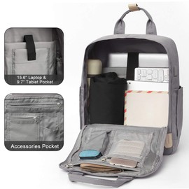 YAMTION Backpack Laptop Women, School Bag Girls Boys School Bag for Women with USB Charging Port for 15.6 Inch Laptop