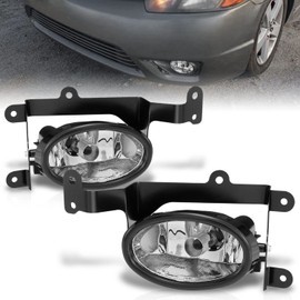 AmeriLite for 2006-2008 Honda Civic 2Dr Coupe Clear Replacement Bumper Fog Light Assembly w/Bezel Pair - Passenger and Driver Side