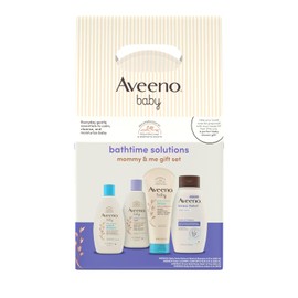 Aveeno Baby Bathtime Solutions Mommy & Me - Set de regalo para mamá, jabón para bebés y champú, baño calmante, loción hidratante diaria y gel de baño para aliviar el estrés para mamá, avena coloidal