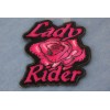 Ivamis Lady Rider Pink Rose Iron on Biker Patch -