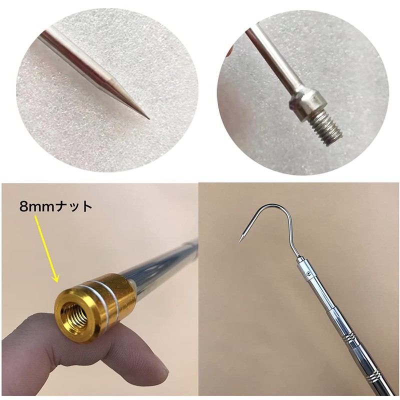 WanFengXue 3pcs Harpoon Stainless Steel Harpoon Tip 8mm Screw Type
