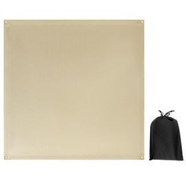 QWORK Fiberglass Fireproof Mat 39.4'' x 39.4'' with Insulation Coating, Heat, Oil, and Water-Resistant, Foldable and Portable with Storage Bag for Outdoor Camping, Barbecue, Deck, and Patio Protection