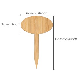 SAVITA 3.9 x 2.4 Inch 30pcs Bamboo Plant Labels Oval Garden Tags for Seed Potted Plant Flower Vegetables