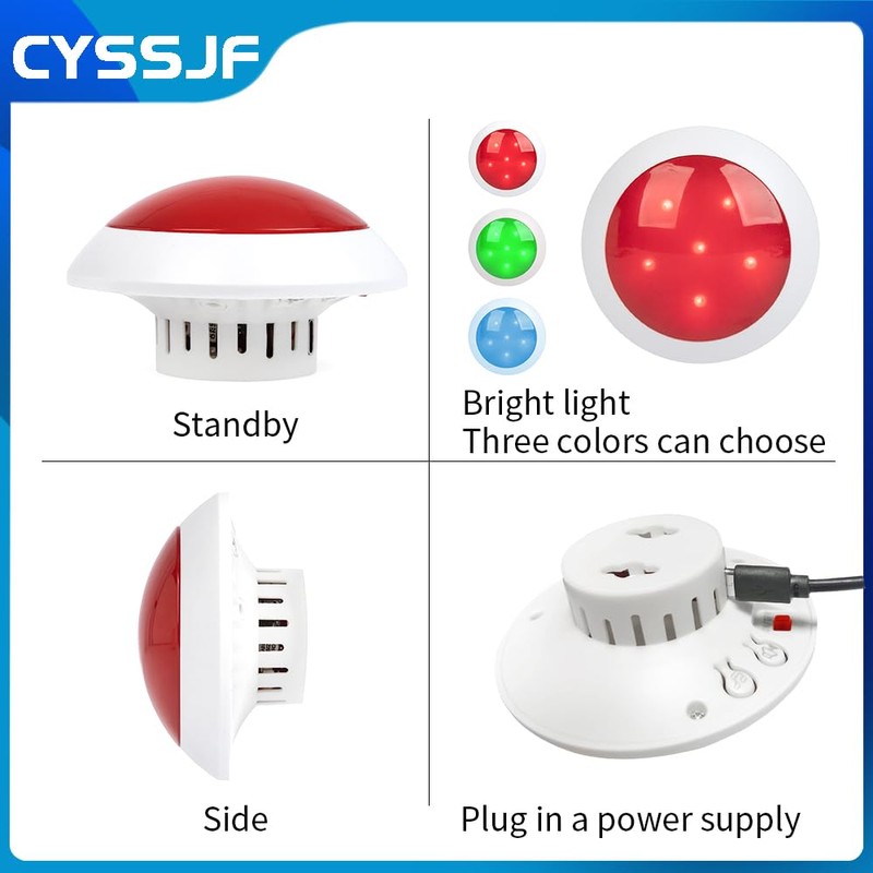 Medical Alert Button Emergency Call System with Strobe Light &