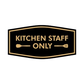 Signs ByLITA Fancy Kitchen Staff Only Spatula Graphic Sign (Black Gold) - Medium