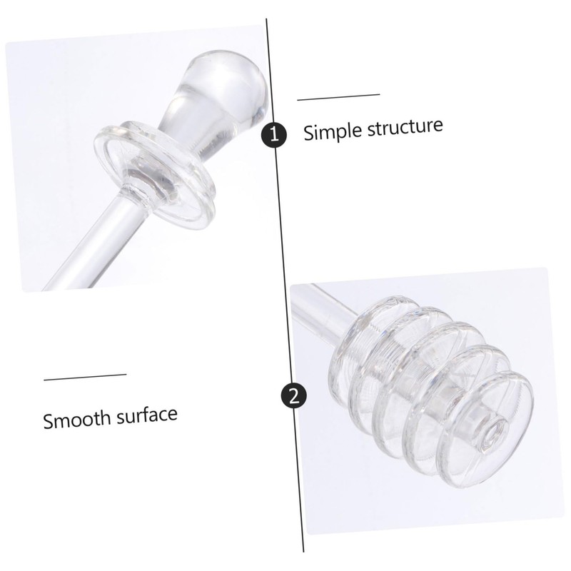 SHOWERORO 1set Acrylic Honey Pot Lid and Dipper Convenient Syrup