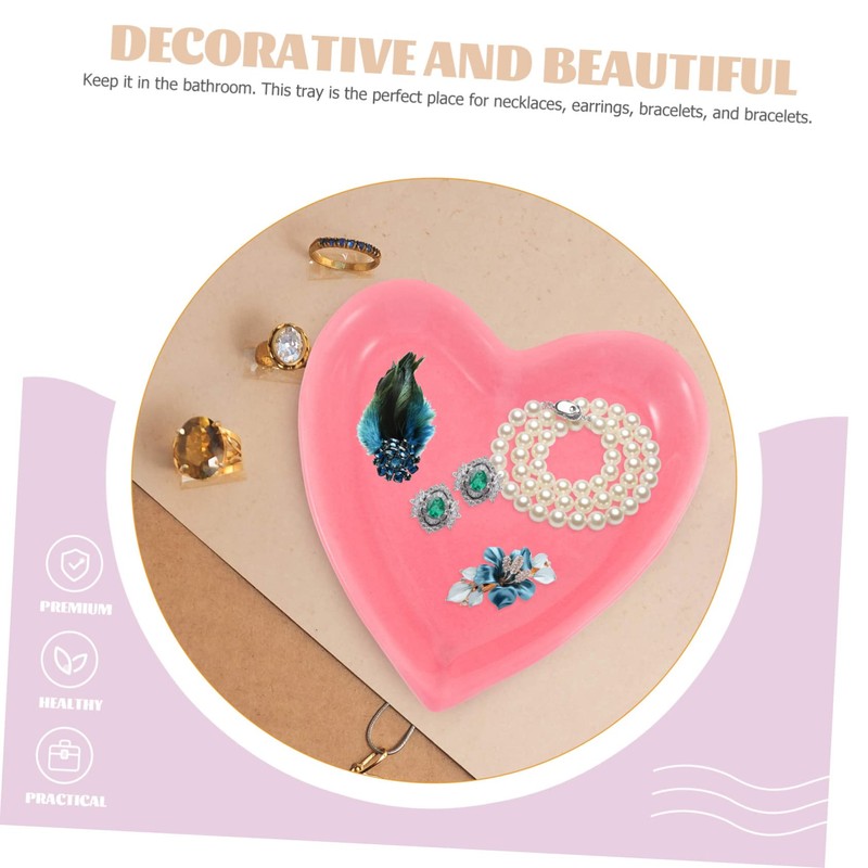 Gadpiparty Simple Yet Stylish Ceramic Jewelry Plate Heart Ring Necklace