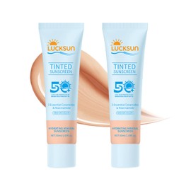 Tinted Sunscreen for Face Spf 50 2PCS - Hydrating Lightweight Sunscreen With Broad Spectrum UV Defense, Non-Comedogenic, Travel Size 1.69 Fl Oz (Light Color)