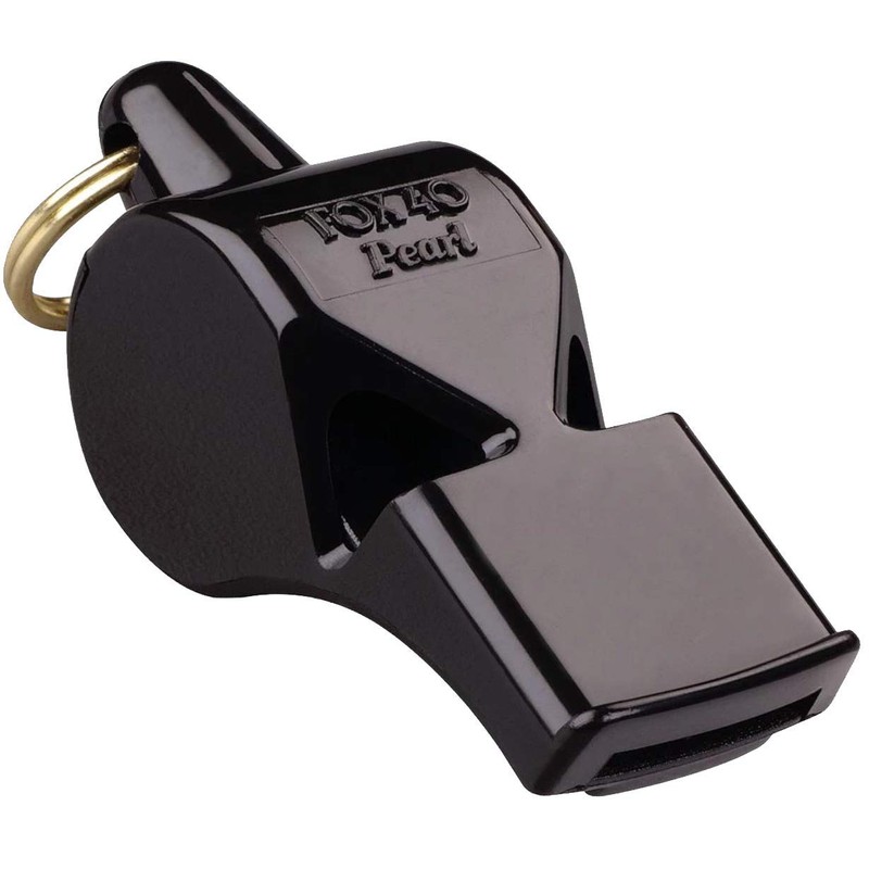 FOX40 Whistle PEARL 90db (Black) Lanyard Included, Pealess Construction (No