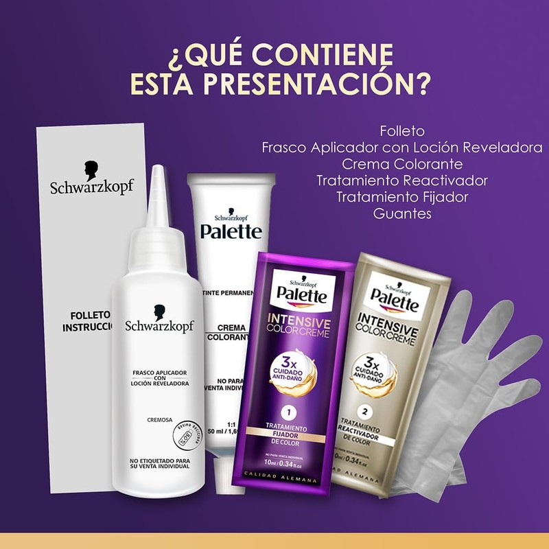 Palette Tinte para cabello rubio perfecto, rubio cenizo, 50 ml