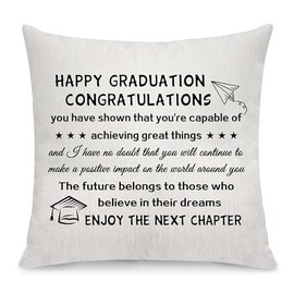 Graduation Inspirational Gifts Graduation Throw Pillow Case Graduation for Friends Classmates Graduation Pillow Covers for Daughter Son Friends Birthday Chirstmas Gifts Happy Graduation (Enjoy)