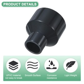 M METERXITY 6-Pack UPVC Reducer Pipe Fitting, DN32x25 Reducing Coupling Connector PVC Straight Pipe Coupling Connector for Water Line [Grey]