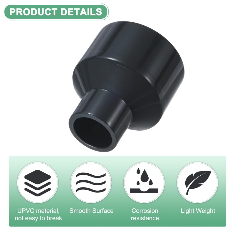 M METERXITY 6-Pack UPVC Reducer Pipe Fitting, DN32x25 Reducing Coupling