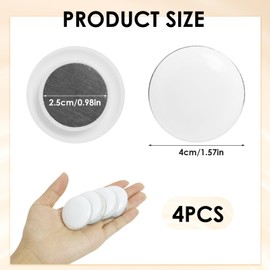 Shower Curtain Weights 4Packs Round Curtain Magnets Closure Strong Waterproof Magnetic Drapery Clips Never Rust Shower Curtain Magnets Shower Curtain Clip On Bottom for Drapery Tablecloth Flag (White)