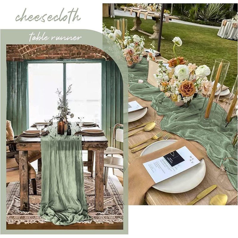 Abnaok Set of 4 Table Runners Green 90 x 300