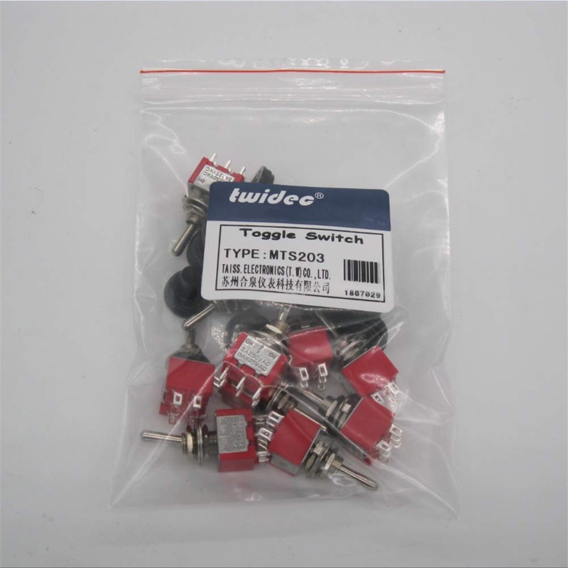 Twidec/10Pcs Mini Toggle Switch DPDT 3 Position 6 Pins ON/OFF/ON