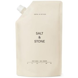 Salt & Stone Santal & Vetiver Body Wash Refill | Hydrating Gel Cleanser | Clean, Nourish & Soften Skin | Made with Niacinamide & Hyaluronic Acid | Free From Parabens, Sulfates & Pthalates (32 fl oz)