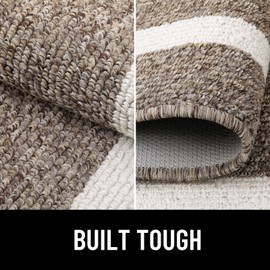 OLANLY Indoor Door Mat, 36x24, Non-Slip Absorbent Resist Dirt Entrance Mat, Washable Low-Profile Inside Entry Doormats for Entryway, Brown