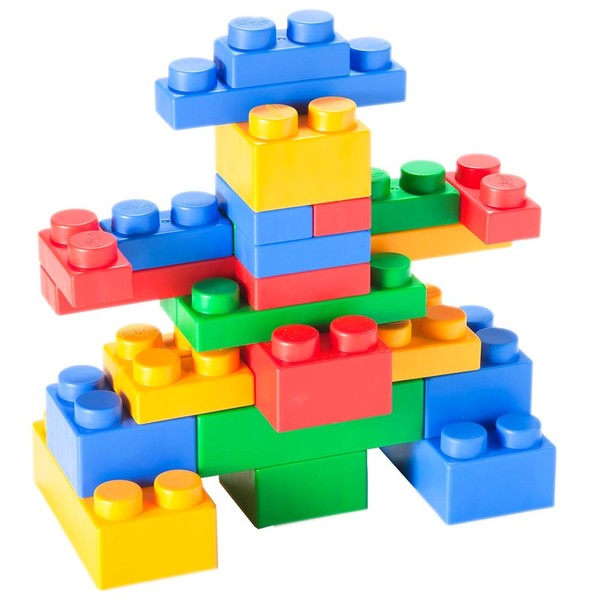 UNiPLAY Mix Soft Building Blocks — Early Learning Stacking Blocks, Educational and Sensory Development Toy, Infant Cognitive Development for Ages 3 Months and Up (34-Piece Set)