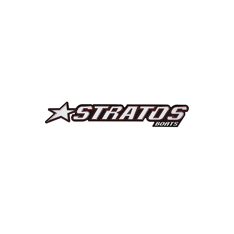 Stratos Boat Raised Decal 203902 | Black White Red Trailer