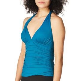 La Blanca Island Goddess Halter - Traje de baño Tankini para Mujer, Caribbean Current, 10