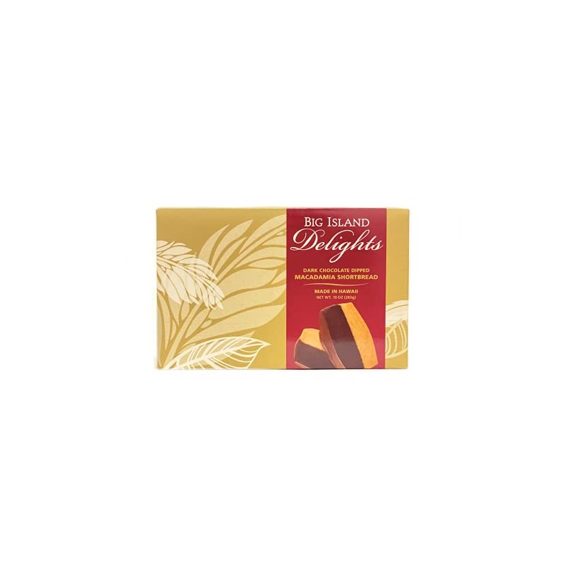 Delights Dark Chocolate Dipped Macadamia Shortbread - 10oz (283g)