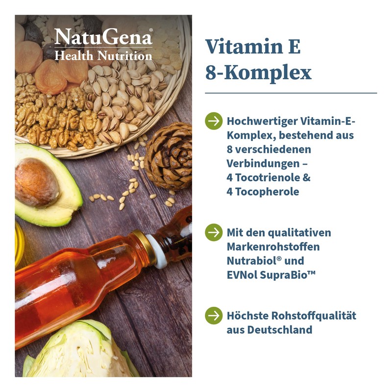 NatuGena Vitamin E 8-Komplex, 4 Tocotrienole, 4 Tocopherole, 8 Vitamin