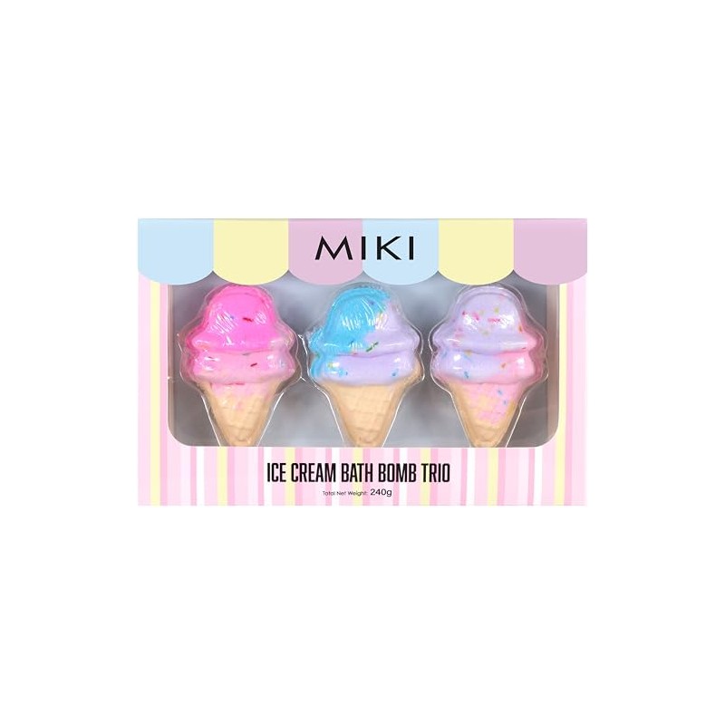MIKI Ice Cream Bath Bombs 145 g (Pack of 3)