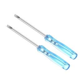 CoCud Mini Slotted Screwdriver, 2.0mm Size 65mm Length, Carbon Steel Small Flat Head Screwdrivers with Anti-Slip Handle - (Applications: for Glasses, Watch or Laptop), 2-Pieces