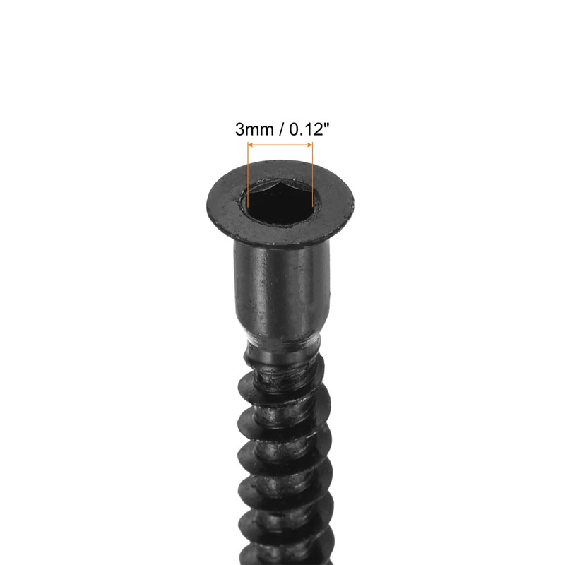sourcing map 50Pcs M5x50mm Hex Socket Countersunk Head Self Tapping