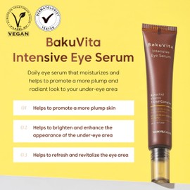 THANKYOU FARMER BakuVita Intensive Eye Serum 30 ml - Retinol Alternative Bakuchiol, Vitamin C Eye Cream, Vitamin E, Korean Eye Cream for Fine Lines