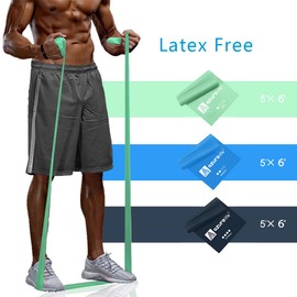 A AZURELIFE Resistance Bands,Professional Long Non-Latex Elastic Stretch Bands,Exercise Bands for Physical Therapy, Yoga, Pilates, Rehab, at-Home or The Gym Workouts, Strength Training