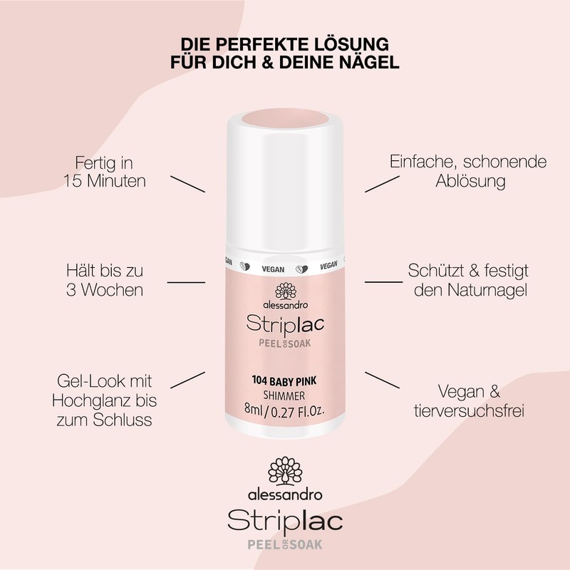 Alessandro Striplac Peel or Soak Vegan Heavens Nude LED Nail