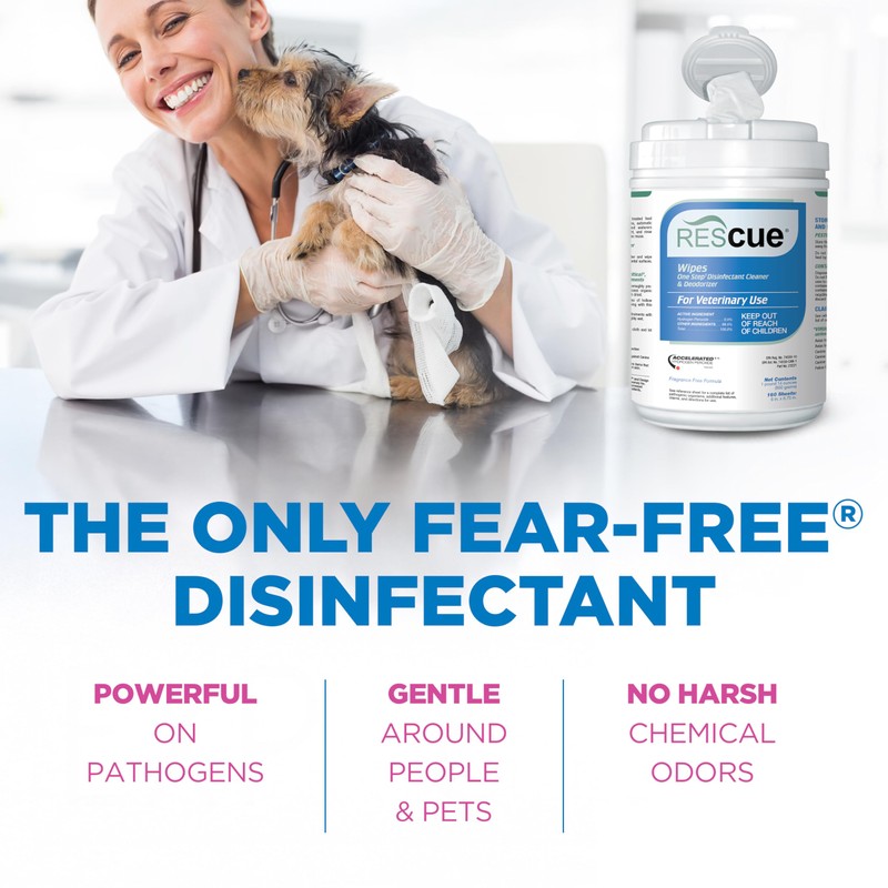 REScue One-Step Disinfectant Cleaner & Deodorizer Wipes for Vet Use
