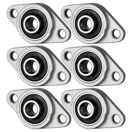 KCNOFNC Pack of 6 Pillow Block Bearings 10 mm Inner Diameter, Ball Bearing Flange Housing, Bearing Block with Ball Bearing, Housing Bearing, Bearing Housing