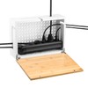 Bamboo Cable Management Box with Magnetic Lid & Ties -