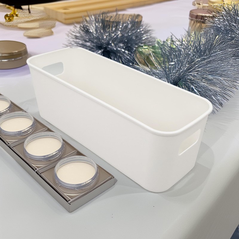 JinPhon Set of 5 Plastic Storage Boxes (10×28×9.5cm) - White