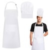 CAINCAY Chef Apron and Hat Set, Chef Apron Hat Set