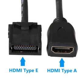 Timloon - Cable de extensión HDMI tipo E macho a tipo A hembra para coche de 4.9 pies, color negro