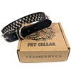 TEEMERRYCA Adjustable Microfiber Leather Spiked Studded Dog Collars with a