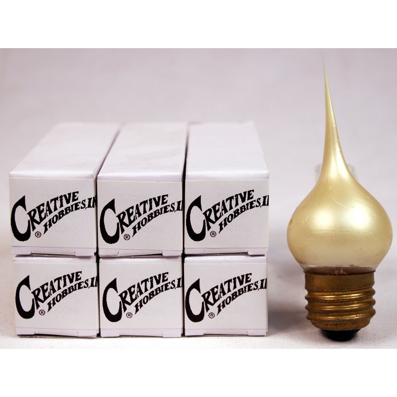 Creative Hobbies® 7194PSA Large Medium Base Champagne Silicone Light Bulbs,