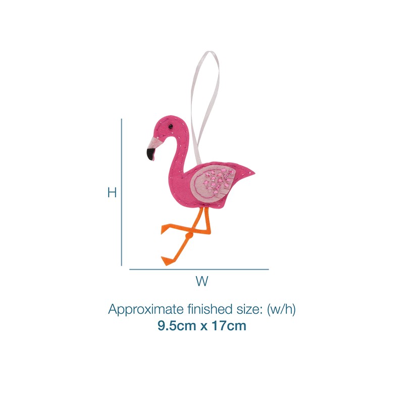 Trimits Felt Decoration Kits, 17 x 9.5cm, Flamingo