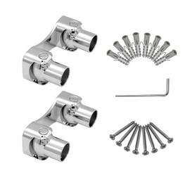 Naiture Shower Curtain Rod Double Swivel Flange or Bracket, Sold in Pair, Chrome Finish