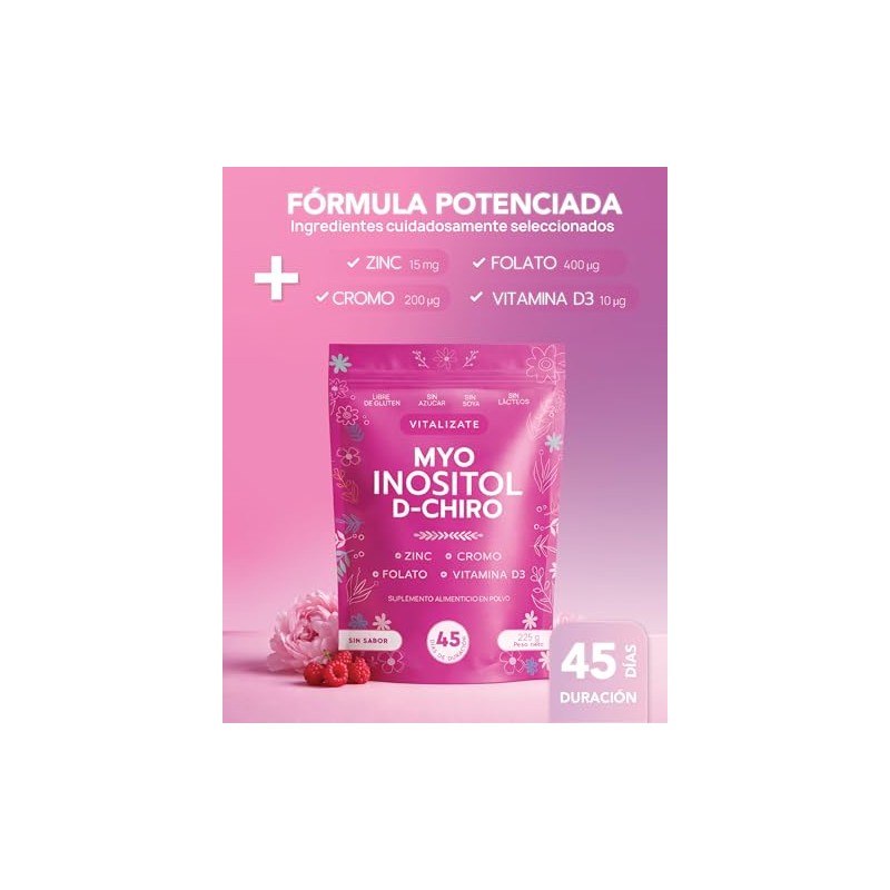 Myo Inositol Chiro Platinum 4000mg Fórmula Mejorada Folato Zinc Cromo