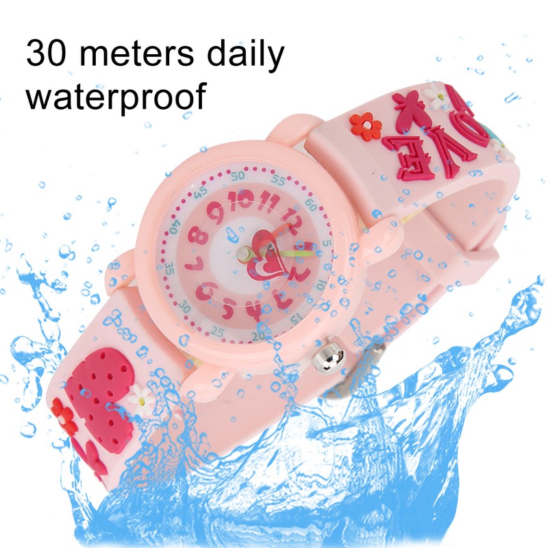 Children Cartoon Wrist Watch PVC Strap Waterproof Quartz Watch for