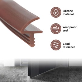Door Seal, Door Seal, Room Door Seal, Window Sealing Rubber, Door Frame Rubber Seal, Door Frame Seal, Door Sealing Tape for Door Insulation (Brown, 10 m)