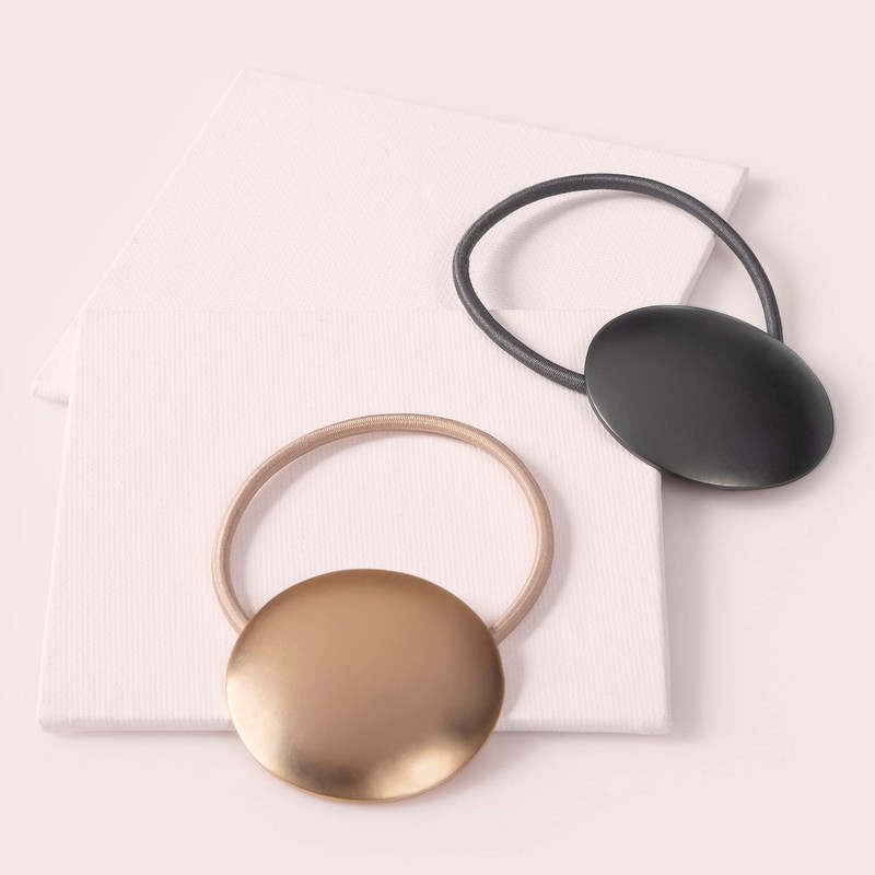 The Hair Edit Gunmetal Royal Disk Ponytail Holder Elastic
