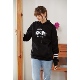 RGOSME Sweatshirts for Women Girls Juniors Teens Aesthetic Panda Ear Hoodies for Girls (Black,L)