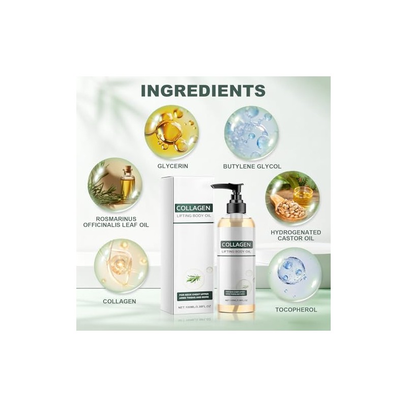 Aceite Corporal Elixir con Colágeno, Aceite Corporal Hidratante Reafirmante